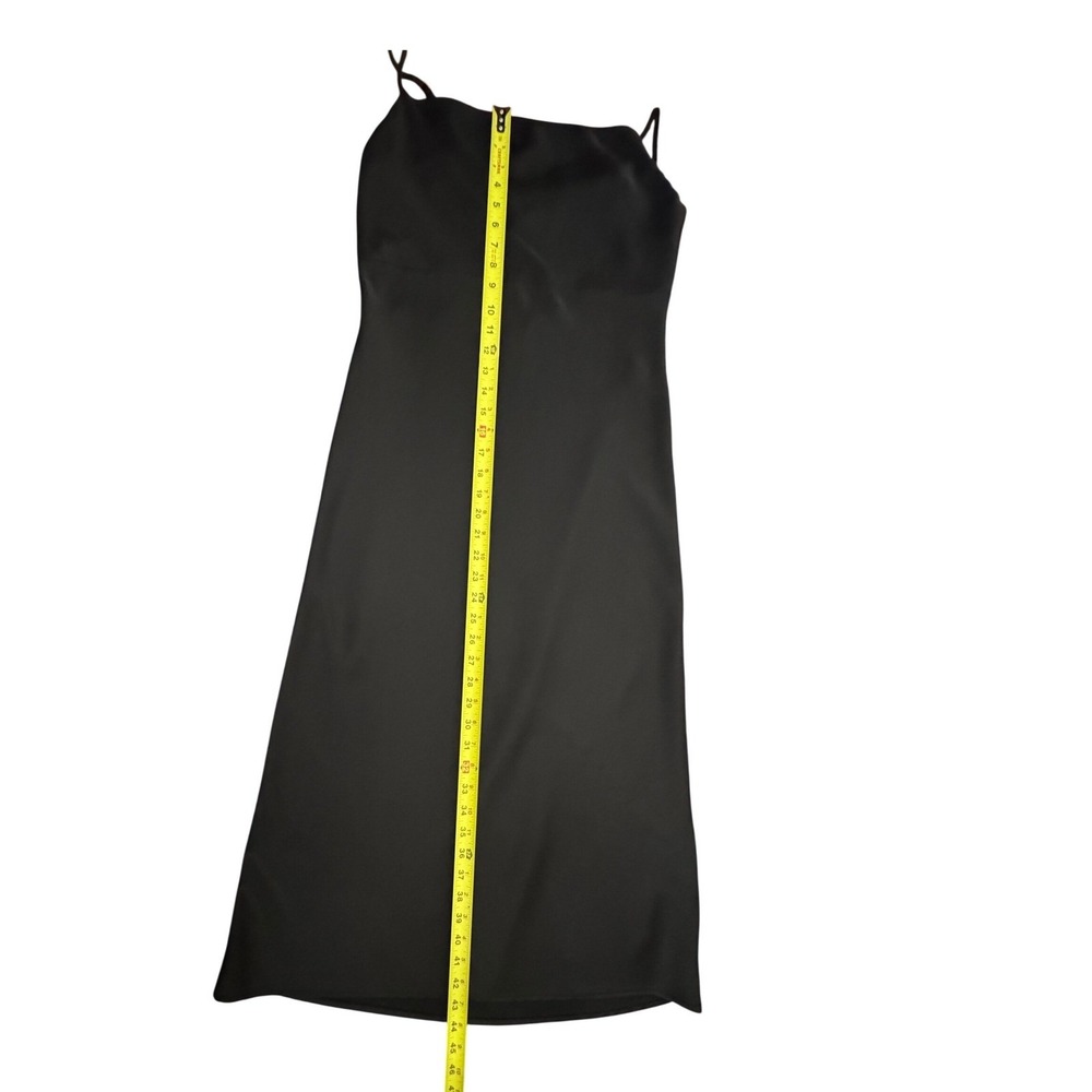 Becool Black Cowl Neck Satin Midi Slip Dress Small Sleeveless - Picture 6 of 7